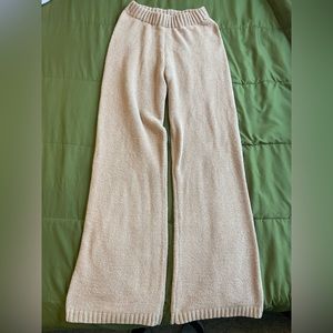 Wide leg plush pants M